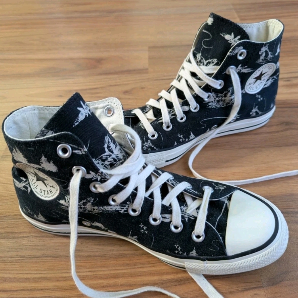 RARE Converse Fly Fishing Chuck Taylor Black High-Top Sneakers for Women
